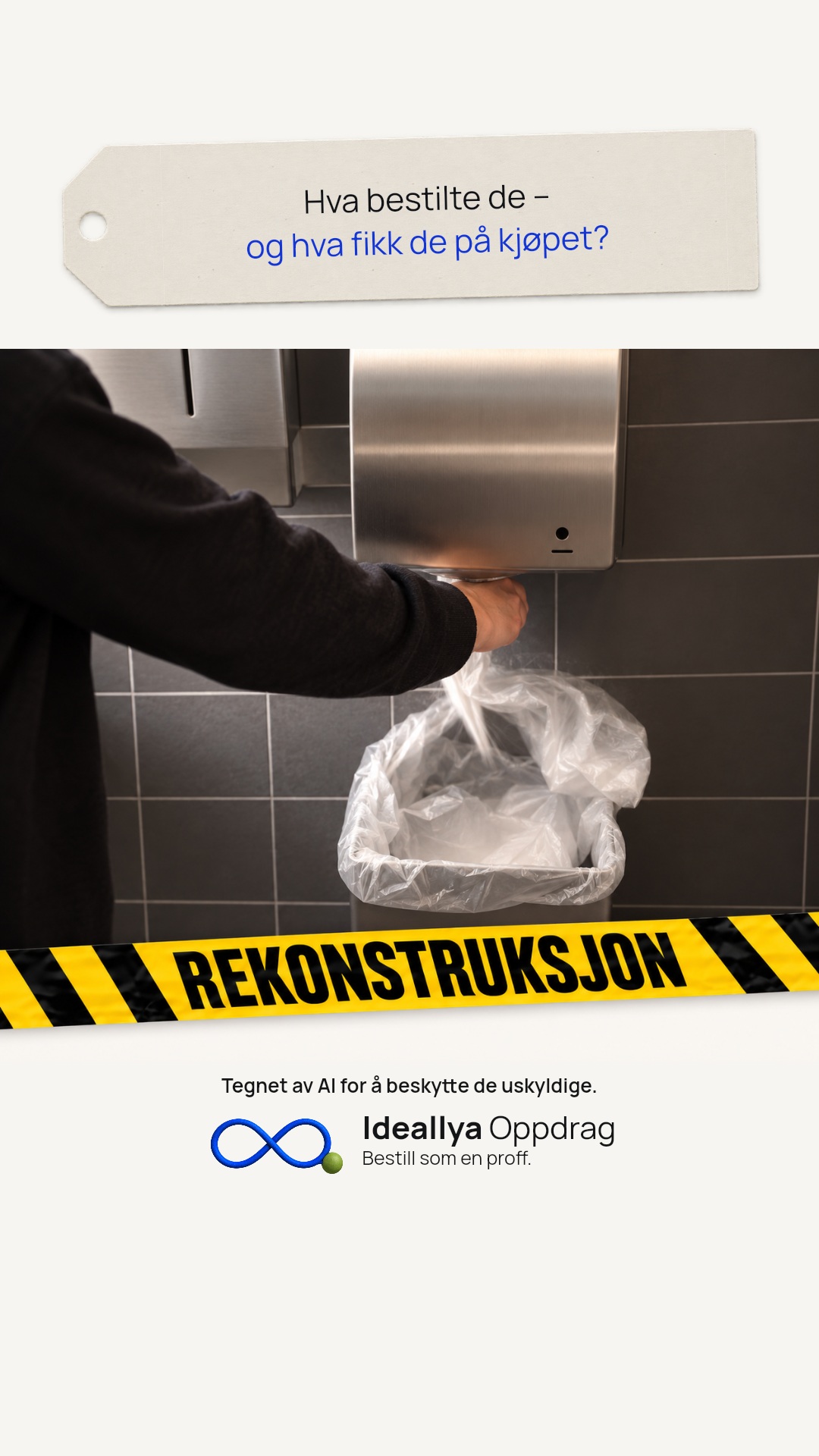 Delingsbilde med spørsmålslapp. Animasjonen viser håndtørking ved en våt vask.